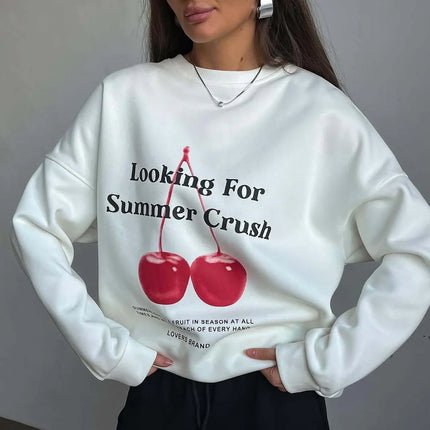 Women's Oversized Graphic Sweatshirt Cotton Blend