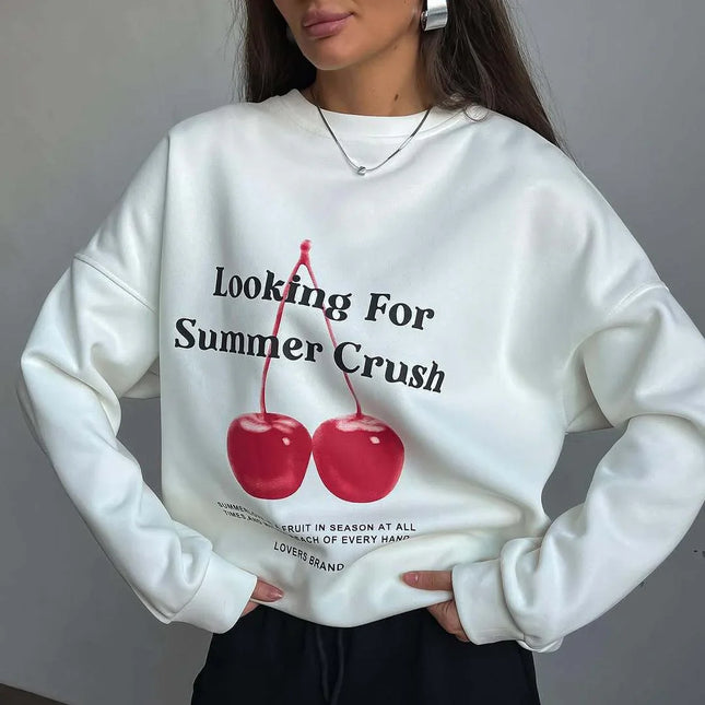 Women's Oversized Graphic Sweatshirt Cotton Blend