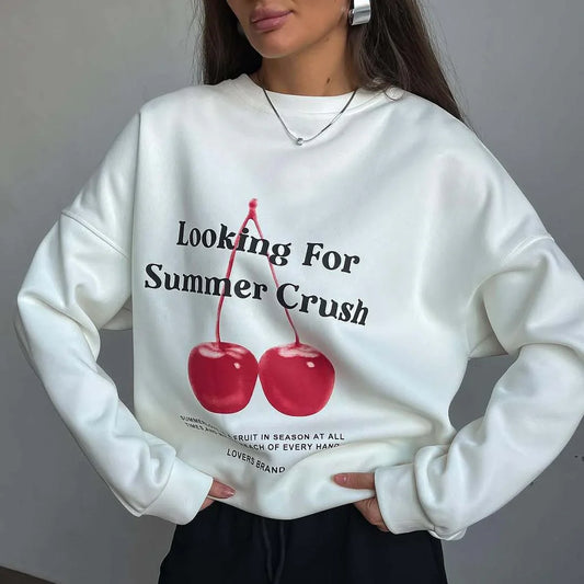 Women's Oversized Graphic Sweatshirt Cotton Blend