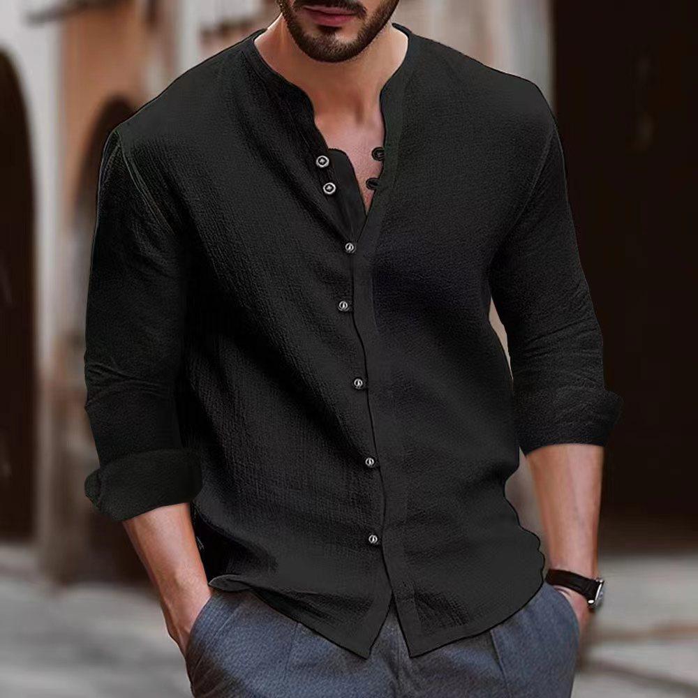 Men's Summer Shirt Mandarin Collar