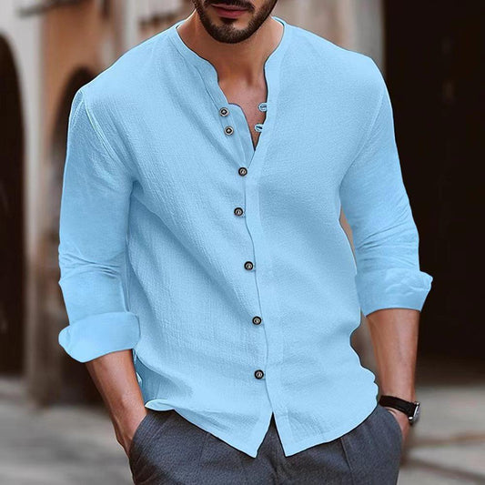 Men's Summer Shirt Mandarin Collar