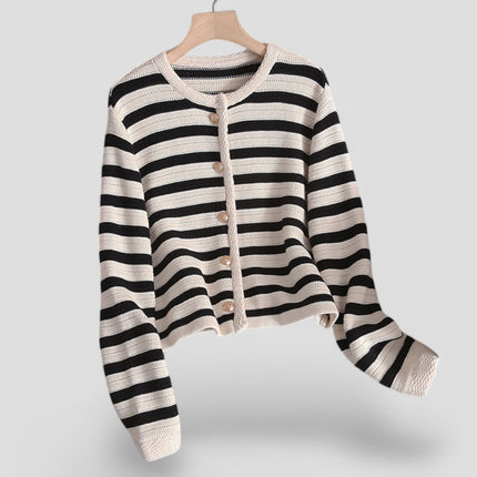 Women's Cardigan Striped Knit with Buttons