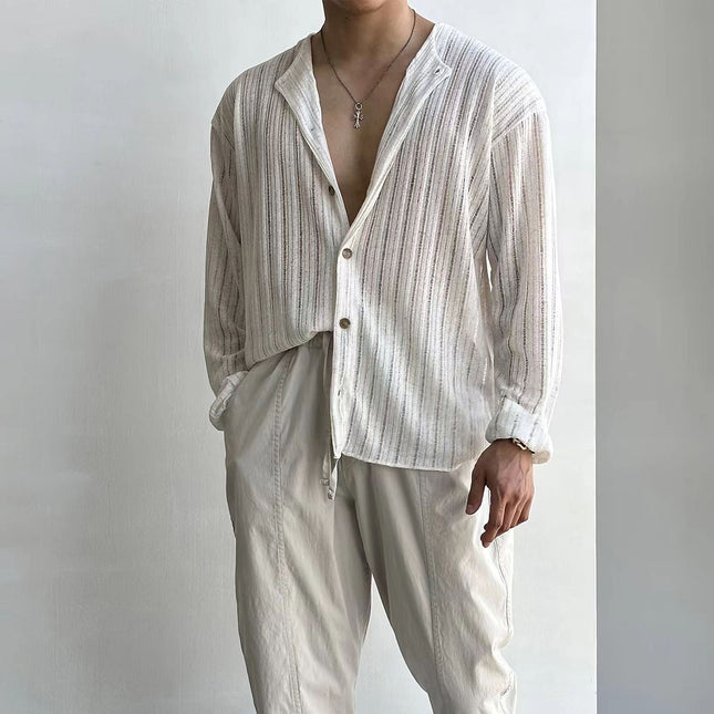 Men’s Lightweight Knit Cardigan V-Neck Button Down Long Sleeve