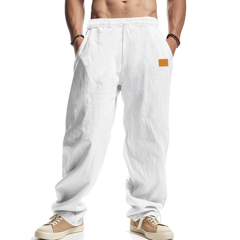 The Solaro Linen Beach Trousers | Lightweight Mid-Waist Casual Pants for Summer Comfort