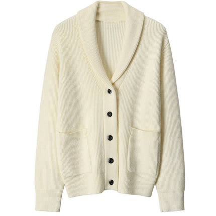 Men’s Ribbed Knit Shawl Collar Cardigan