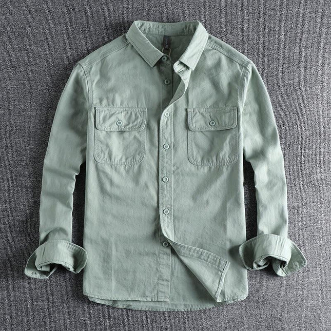 Men's Long Sleeve Work Shirt Solid Color