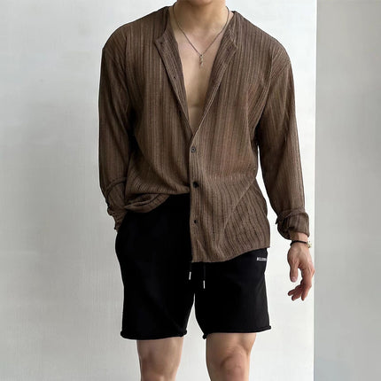 Men’s Lightweight Knit Cardigan V-Neck Button Down Long Sleeve