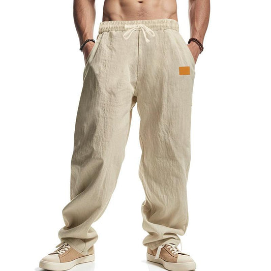 The Solaro Linen Beach Trousers | Lightweight Mid-Waist Casual Pants for Summer Comfort