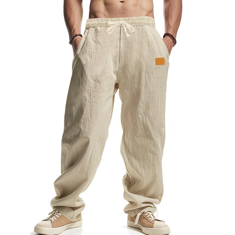The Solaro Linen Beach Trousers | Lightweight Mid-Waist Casual Pants for Summer Comfort