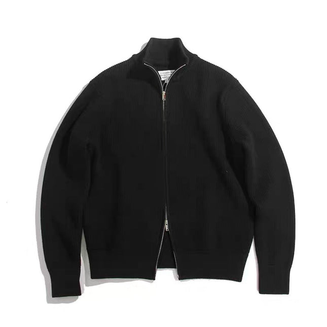 Men's High Neck Zip-Up Cardigan Full Sleeve