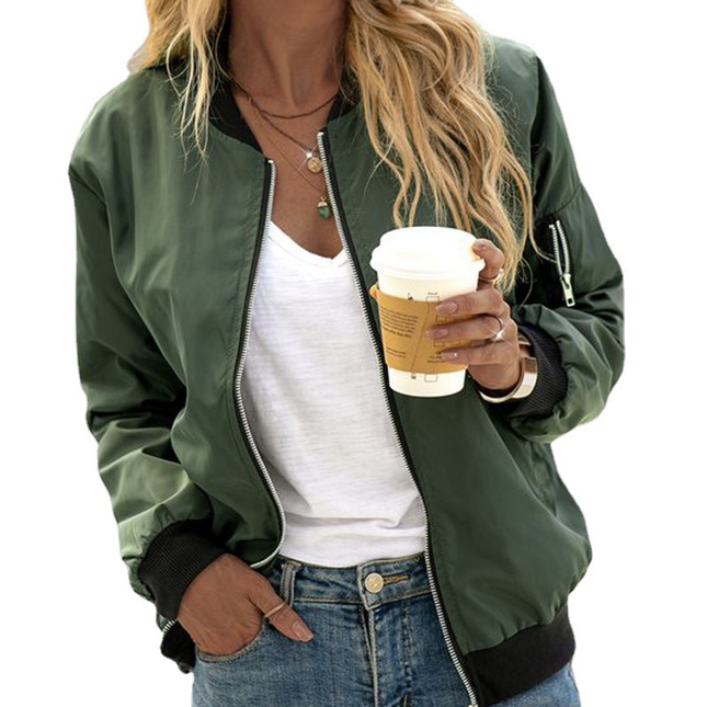 Women's Bomber Jacket Long Sleeve
