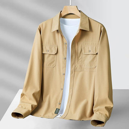 Men's Lightweight Button-Up Shirt with Utility Pockets
