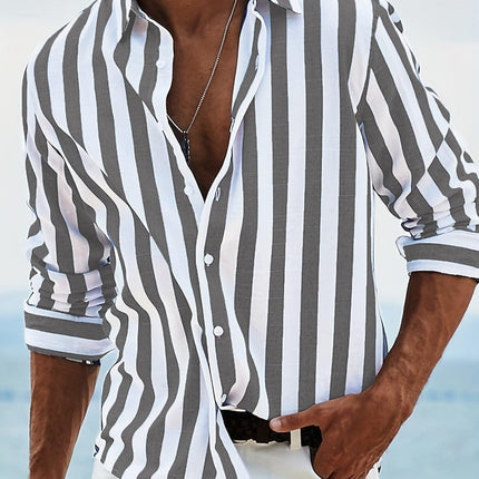 Men’s Button-Up Shirt Cotton Linen Blend