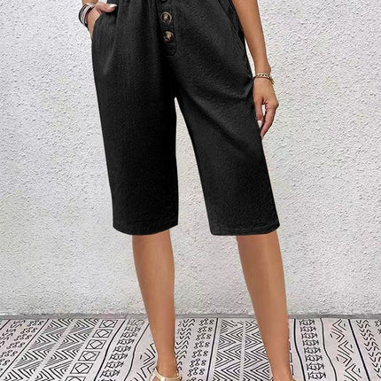 Women's Linen High Waist Paperbag Shorts