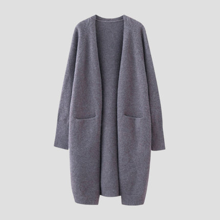 Women's Cashmere Long Open Front Cardigan