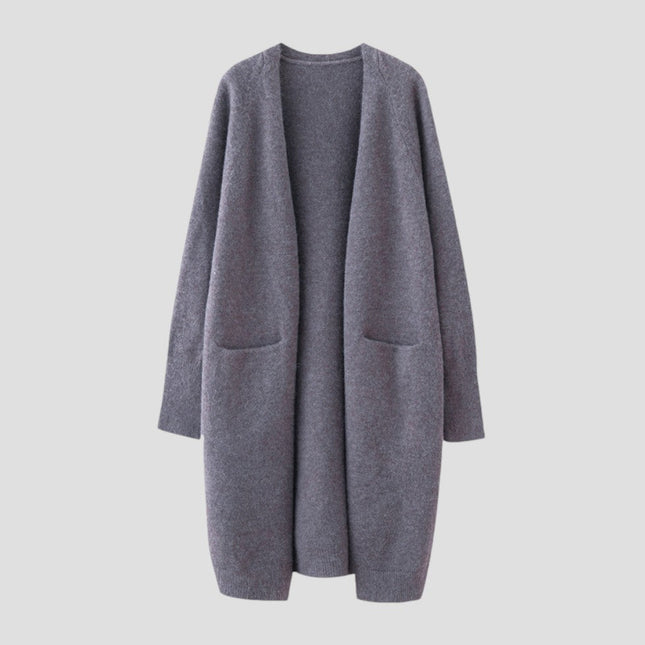 Women's Cashmere Long Open Front Cardigan