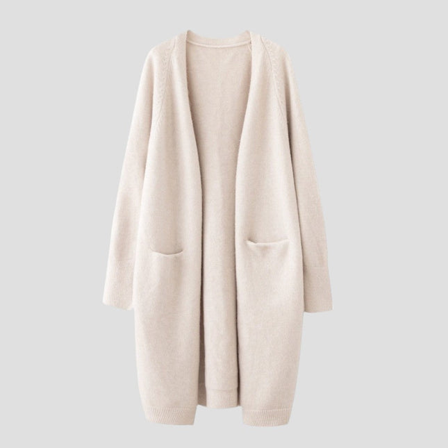 Women's Cashmere Long Open Front Cardigan