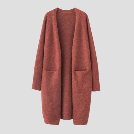 Women's Cashmere Long Open Front Cardigan