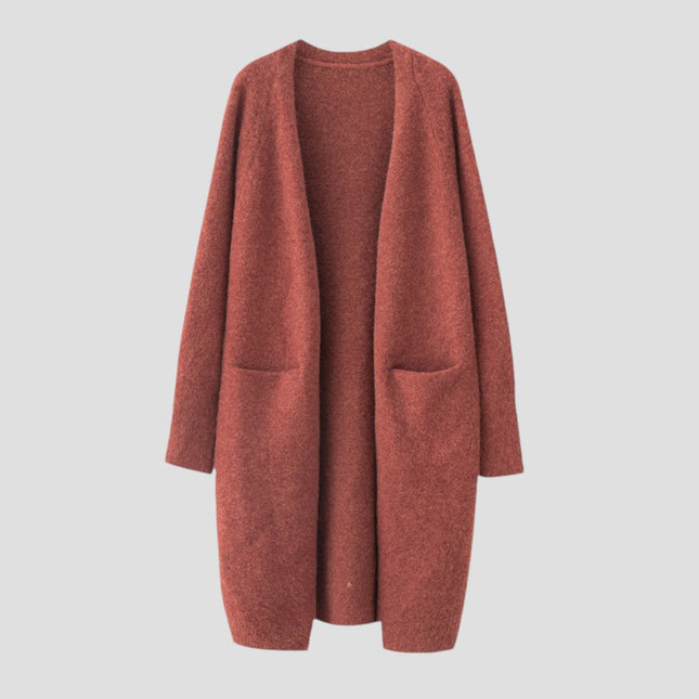 Women's Cashmere Long Open Front Cardigan