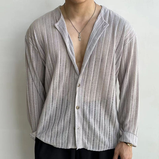 Men’s Lightweight Knit Cardigan V-Neck Button Down Long Sleeve