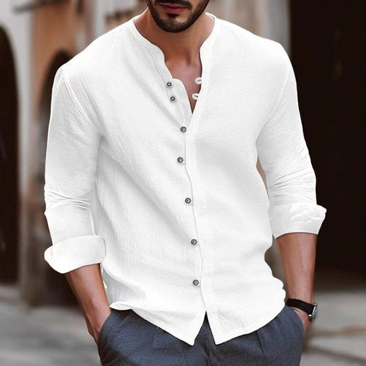 Men's Summer Shirt Mandarin Collar