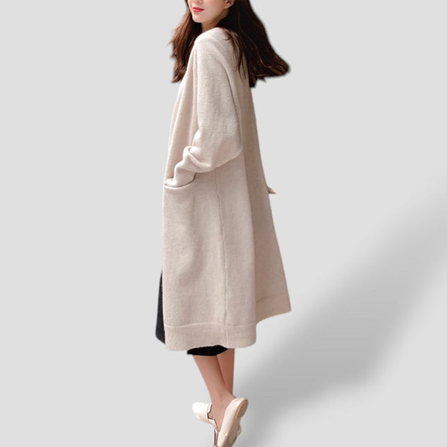 Women's Cashmere Long Open Front Cardigan