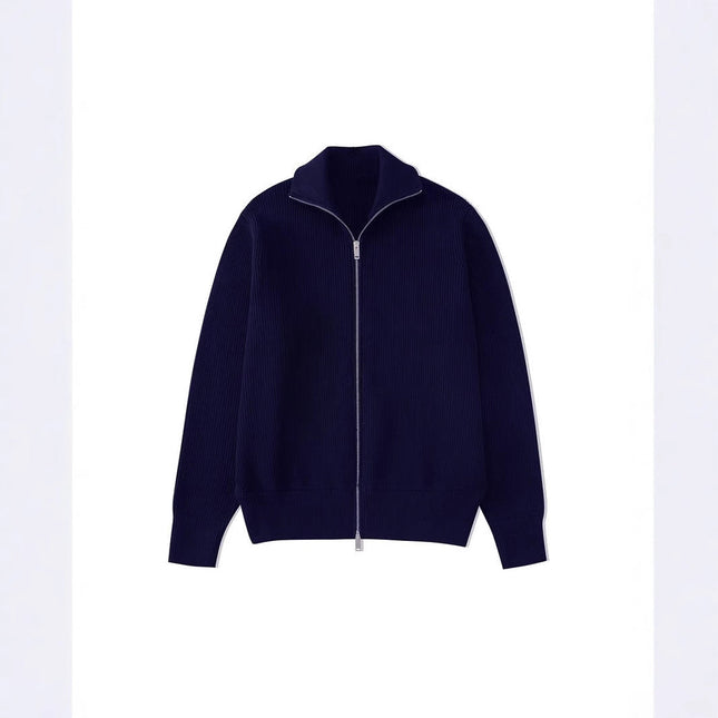 Men's High Neck Zip-Up Cardigan Full Sleeve