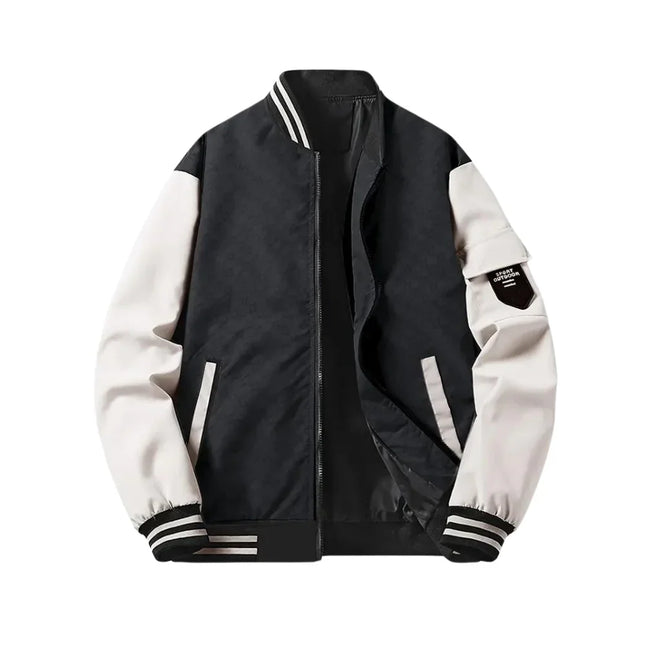 Men’s Bomber Jacket Regular Fit Zipper Front Ribbed Trim