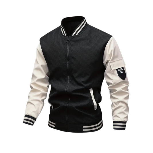 Men’s Bomber Jacket Regular Fit Zipper Front Ribbed Trim