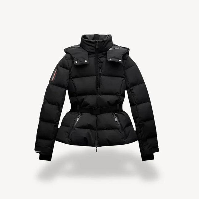 Women's Water-Resistant Puffer Jacket with Belt