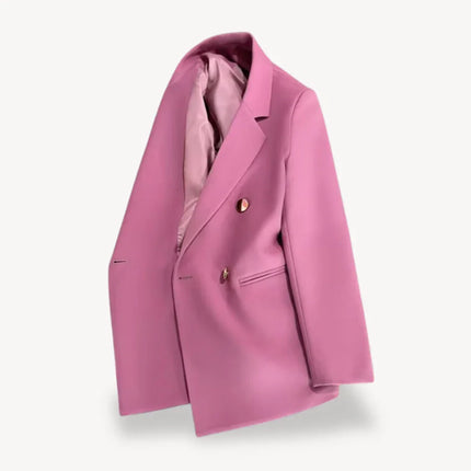 Women's Double-Breasted Blazer Formal Jacket