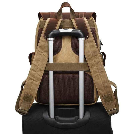 Men's Vintage Canvas Camera Backpack