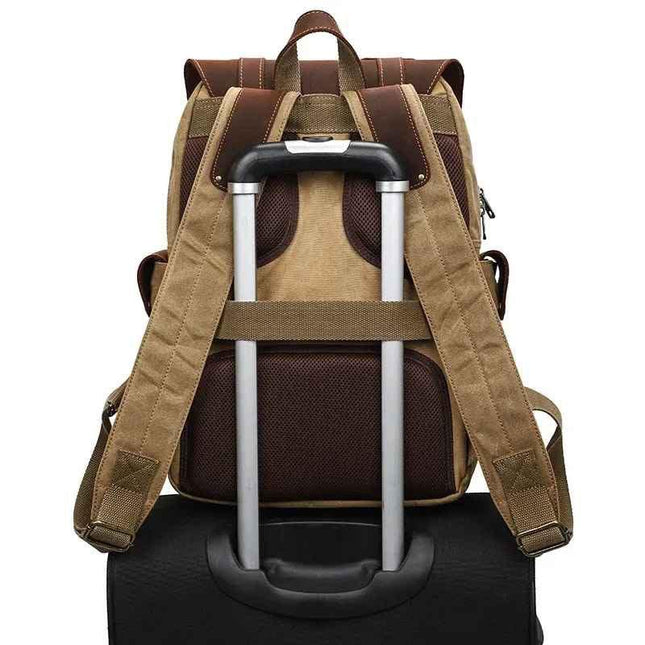 Men's Vintage Canvas Camera Backpack