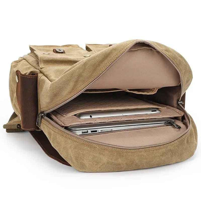 Men's Vintage Canvas Camera Backpack