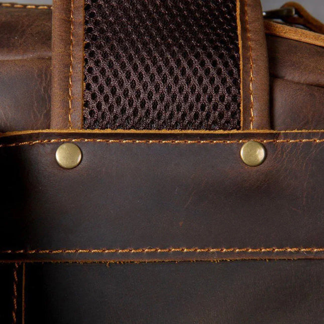 Men's Leather Laptop Backpack