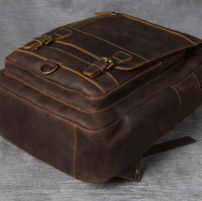 Men's Leather Laptop Backpack