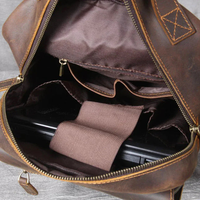 Men's Leather Laptop Backpack