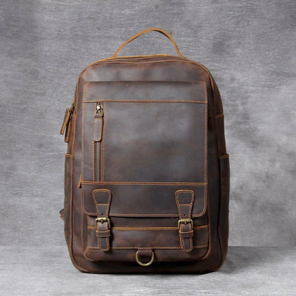 Men's Leather Laptop Backpack