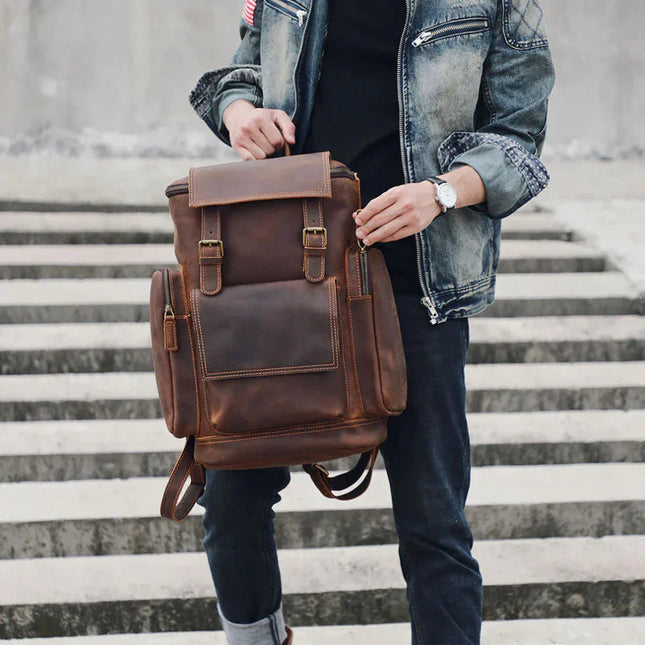 Men's Vintage Leather Backpack
