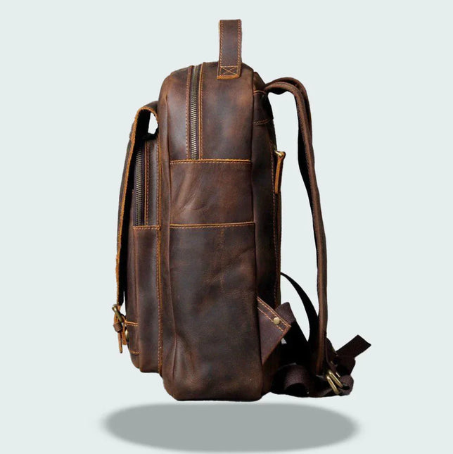 Men's Leather Laptop Backpack