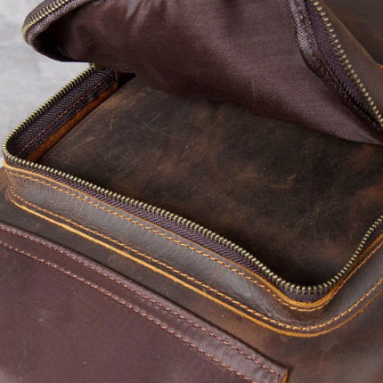 Men's Leather Laptop Backpack