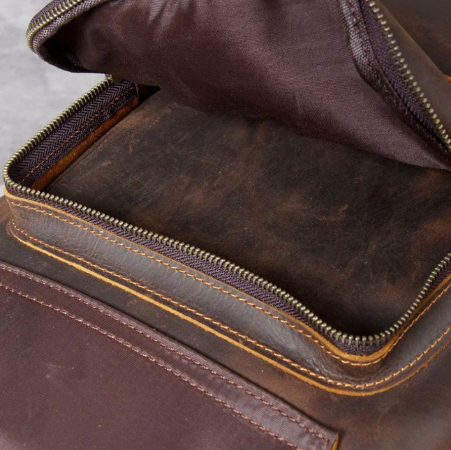 Men's Leather Laptop Backpack