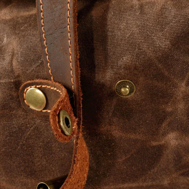 Men's Leather Roll Top Backpack