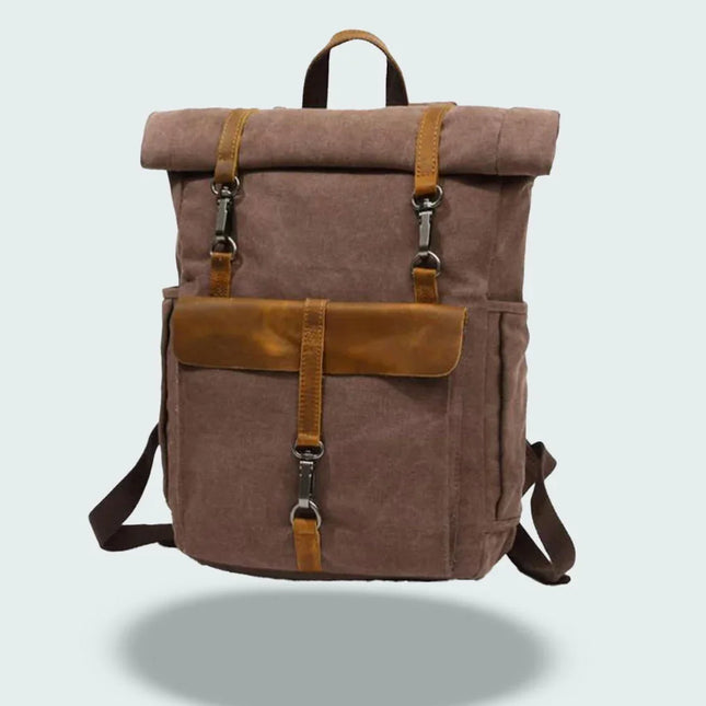 Men's Vintage Roll Top Backpack Canvas
