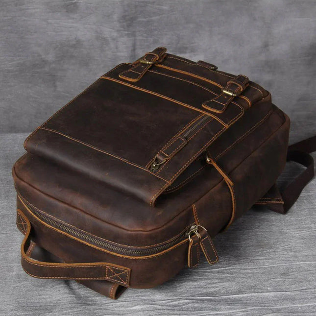 Men's Leather Laptop Backpack