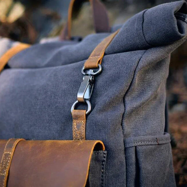 Men's Vintage Roll Top Backpack Canvas