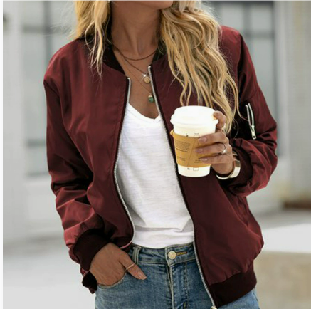 Women's Bomber Jacket Long Sleeve