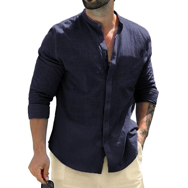Breezline Men's Classic Cotton Long Sleeve Shirt | Smart Casual Streetwear - northernnomad