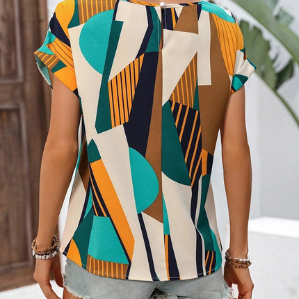 Women's Relaxed Fit Geometric Print Blouse