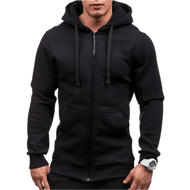 Karnix Zip Hoodie Jacket | Lightweight Solid Color Hooded Sweatshirt for Men - northernnomad